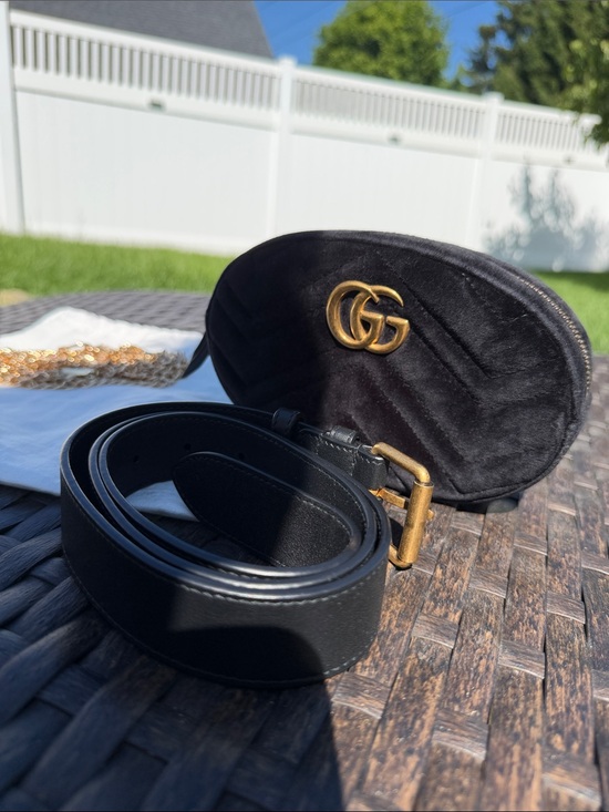 Gucci Handbags - NWOT Gucci GG Marmont Matelassé Velvet Belt Bag
